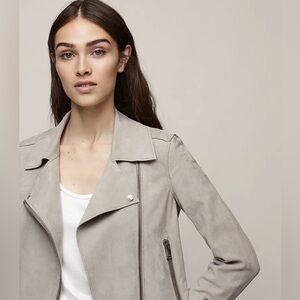NWT $1295 Reiss genuine suede jacket XS S 4